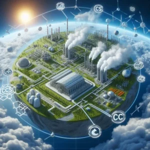 ciudad industrial futurista con estructuras industriales