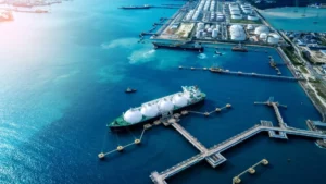 Port logistics carried out at a maritime terminal