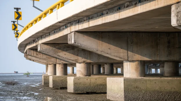 How is industrial radiography applied in the evaluation of reinforcedconcrete?