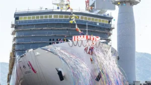 El bautizo del ferry KEYAKI en la planta de Shimonoseki de MHI